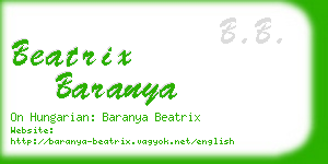 beatrix baranya business card